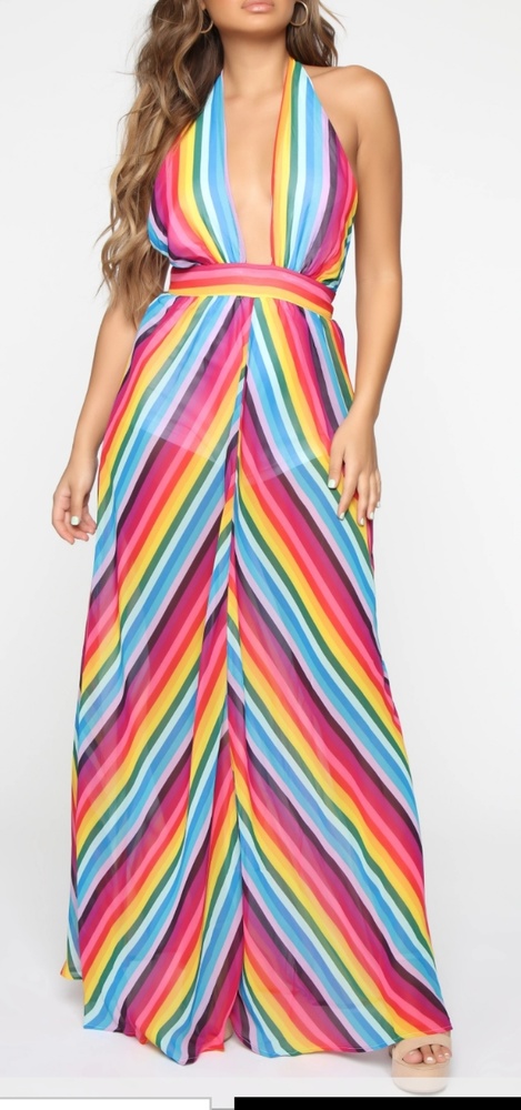 Plunging neck maxi dress